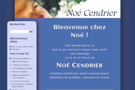 Capture de noecendrier.fr, theme de 2009